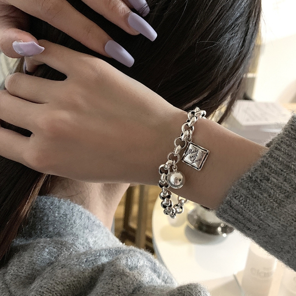 NEW 925 STERLING SILVER ENGLISH SQUARE BRACELET - Picture 3 of 4